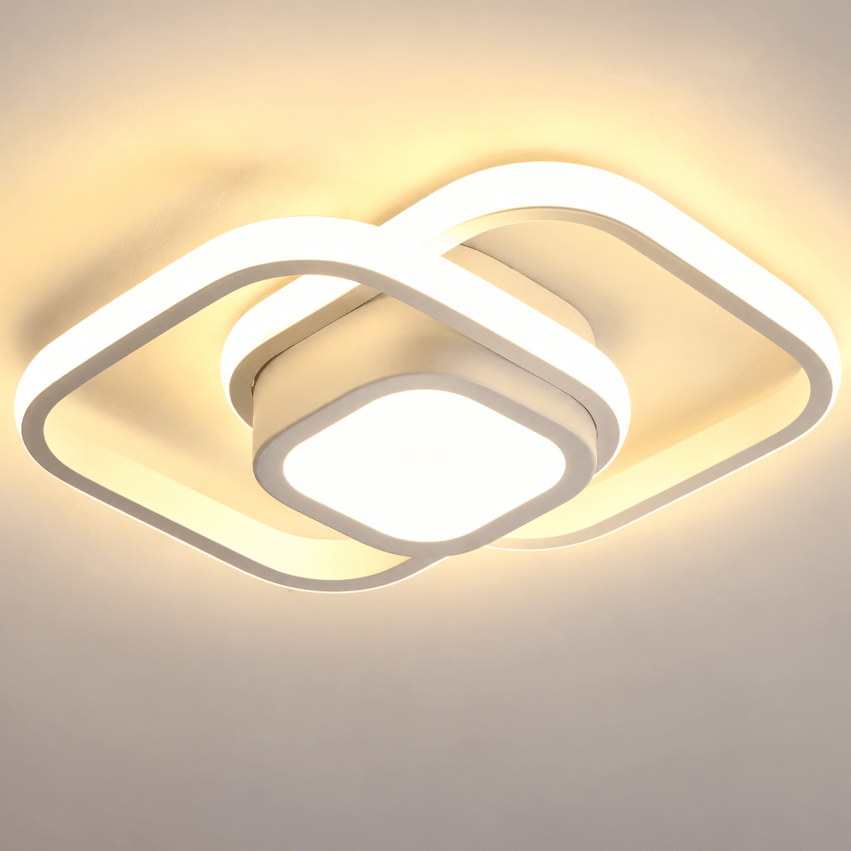 Modern Interlocking Ring LED Ceiling Light Fixture - Ceiling Light Fixtures - White - Oak Soho