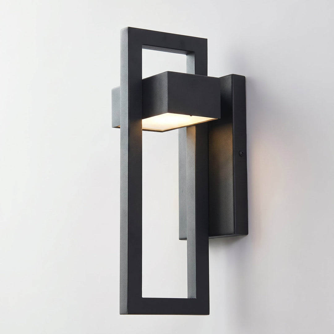 Modern LED Outdoor Wall Light with Geometric Frame Design - Wall Lights - Large - Oaksoho