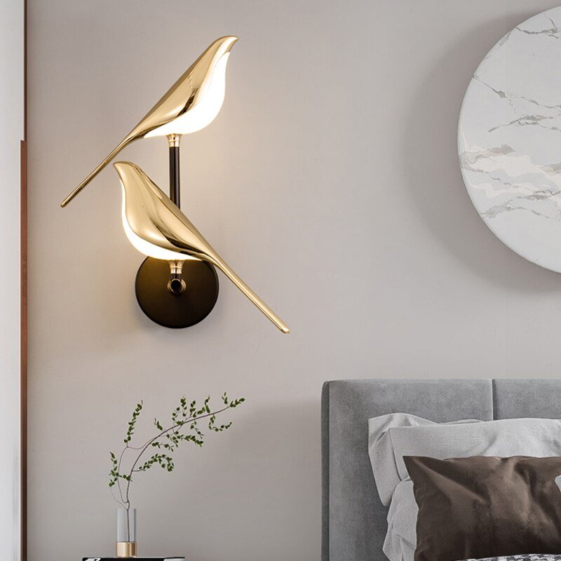Modern LED Wall Light in Bird Design for Stylish Interiors - Wall lamp - 2 Birds Wall Light - Oaksoho