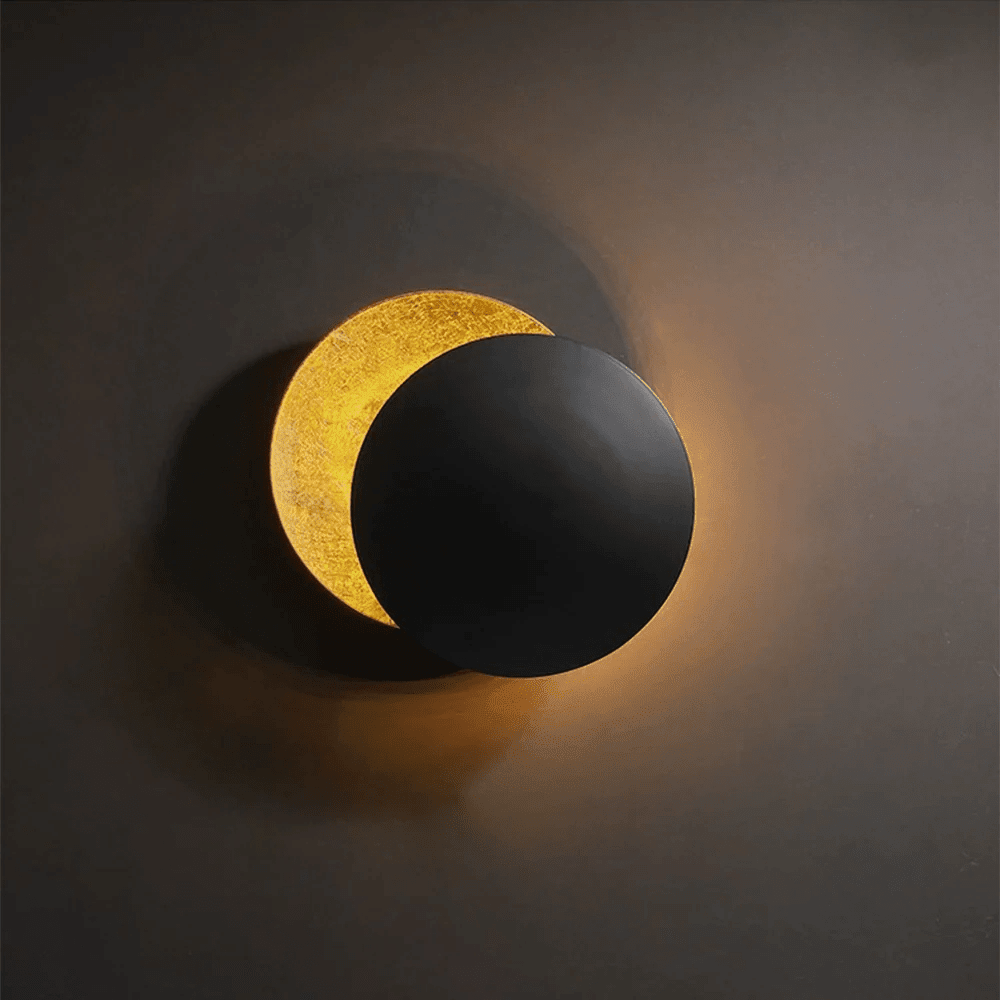 Modern LED Wall Light with Movable Disc Design - Wall Lights - Gold/Black - Oaksoho