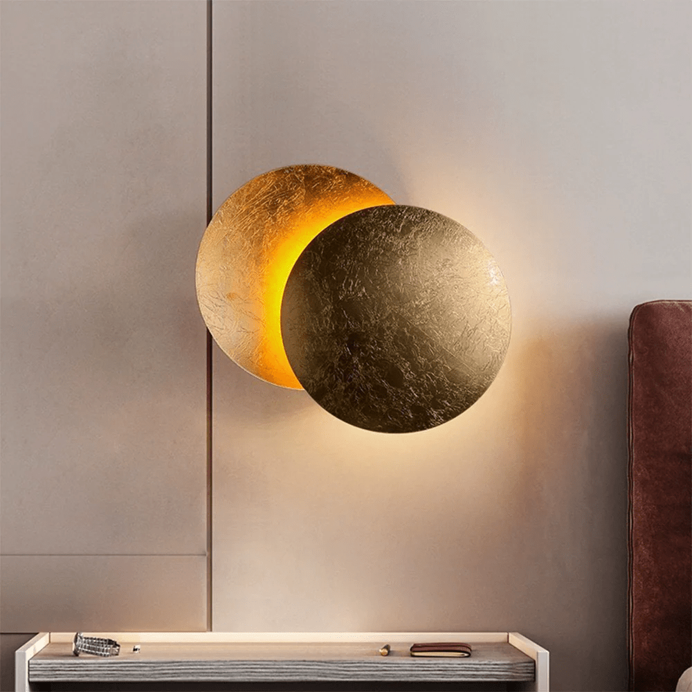 Modern LED Wall Light with Movable Disc Design - Wall Lights - Gold - Oaksoho