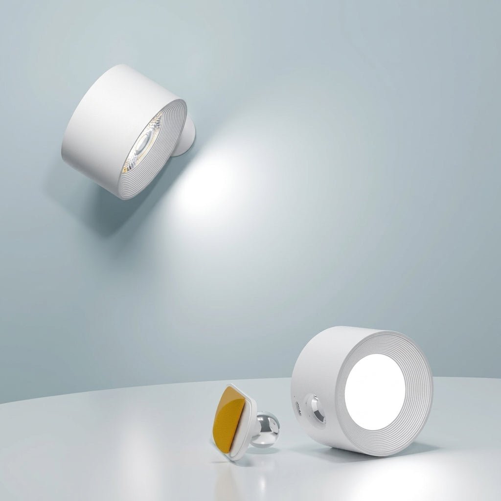 Modern LED Wall Light with Rotating Cylinder Head - Wall Lights - White - Oaksoho