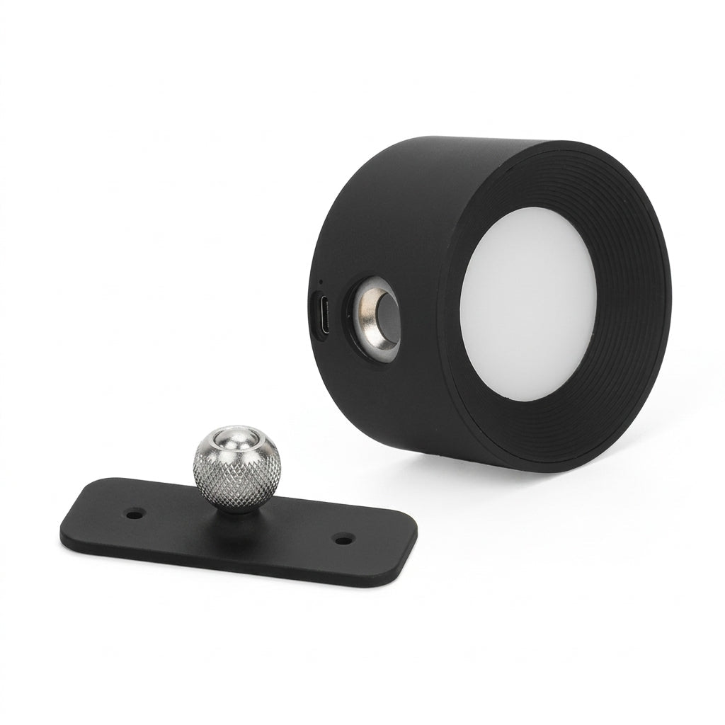 Modern LED Wall Light with Rotating Cylinder Head - Wall Lights - Black - Oaksoho