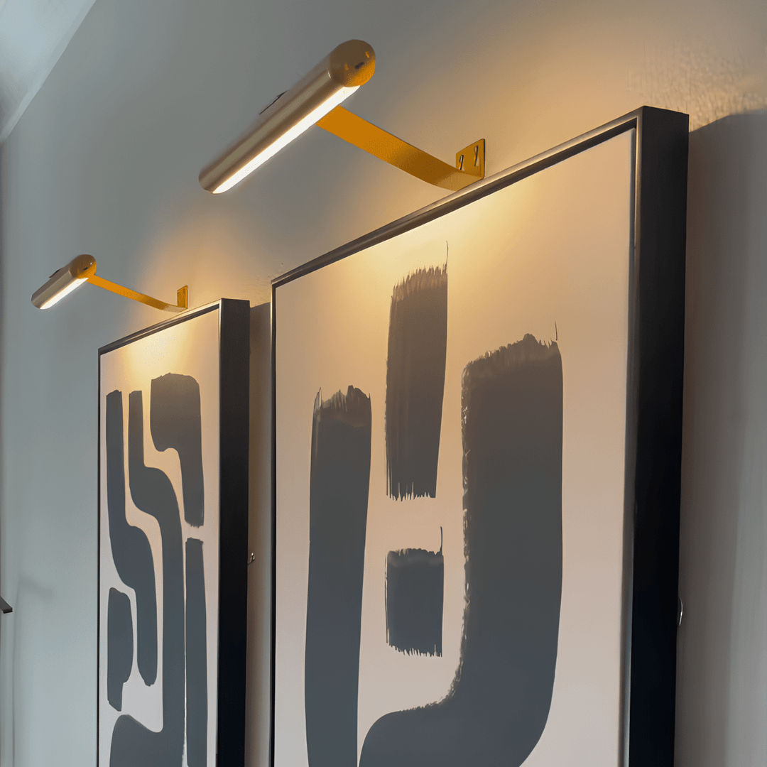 Modern Linear LED Wall - Mounted Gallery Light - Wall Light - Gold - Oaksoho