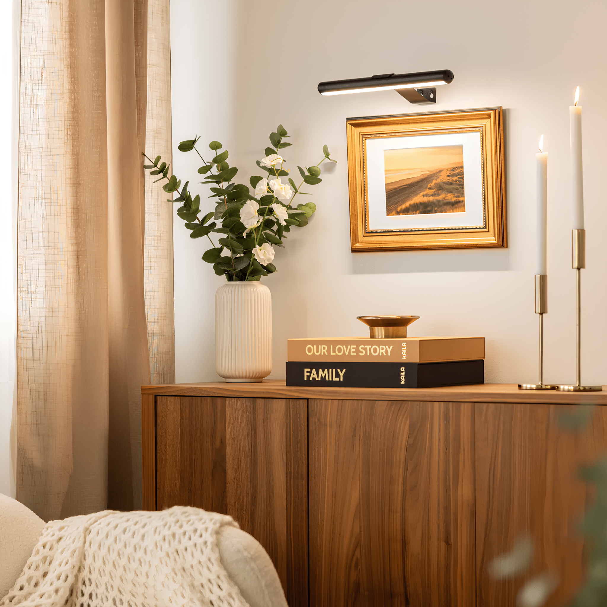 Modern Linear LED Wall - Mounted Gallery Light - Wall Light - Black - Oaksoho