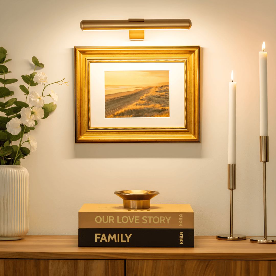 Modern Linear LED Wall - Mounted Gallery Light - Wall Light - Gold - Oaksoho