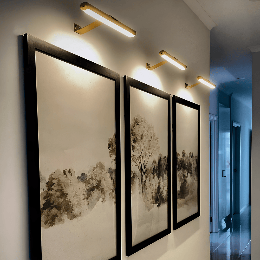 Modern Linear LED Wall - Mounted Gallery Light - Wall Light - Gold - Oaksoho