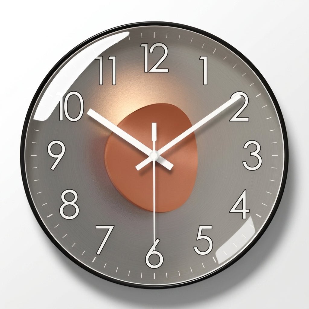 Modern Luxury Round Wall Clock with 3D Ball Detail - Wall Clock - Black - Oaksoho