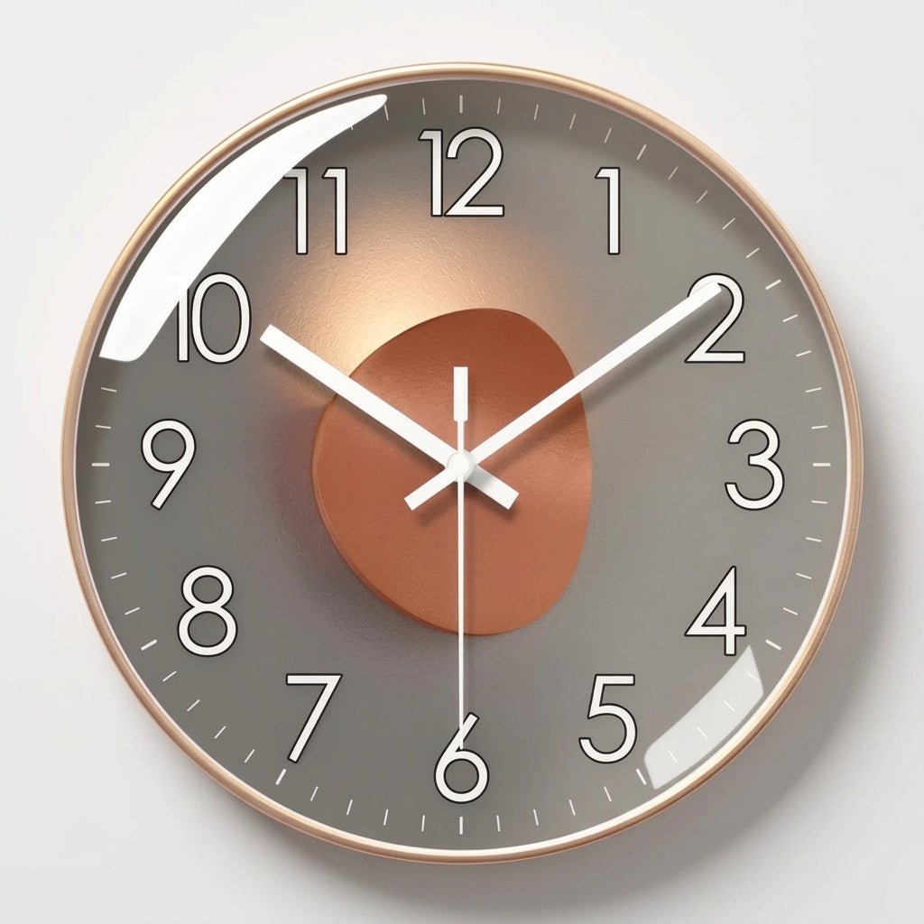 Modern Luxury Round Wall Clock with 3D Ball Detail - Wall Clock - Gold - Oaksoho