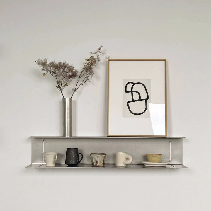 Modern metal wall shelf with side panels - Wall Shelf - 60x15x15 cm - Oaksoho