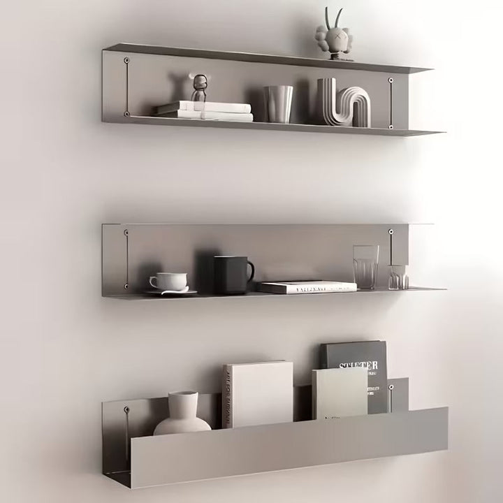 Modern metal wall shelf with side panels - Wall Shelf - 60x15x15 cm - Oaksoho