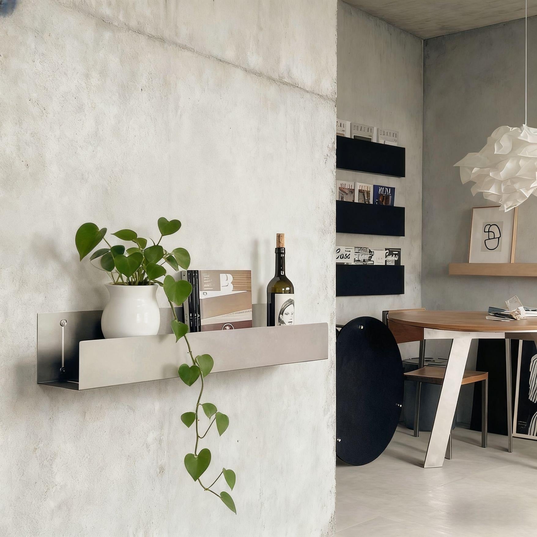 Modern metal wall shelf with side panels - Wall Shelf - 60x15x15 cm - Oaksoho