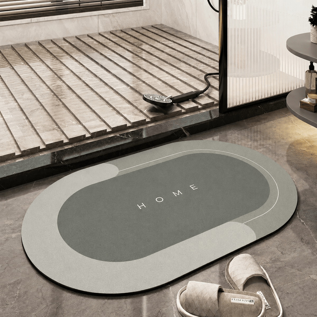 Modern Minimalist Non-Slip Quick-Drying Bath Mat - Rug Covers - Green - Oaksoho