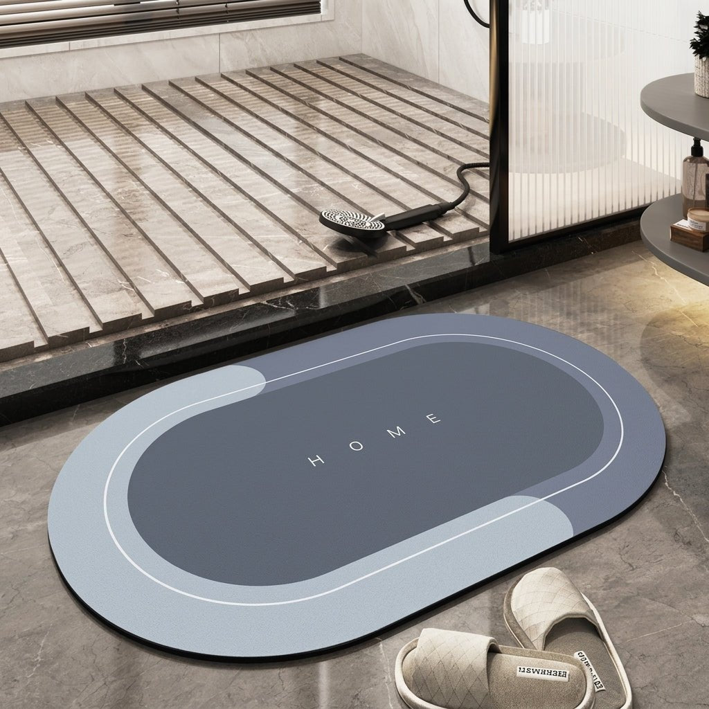 Modern Minimalist Quick-Drying Bathroom & Entrance Runner - Bath Mat - Blue - Oaksoho