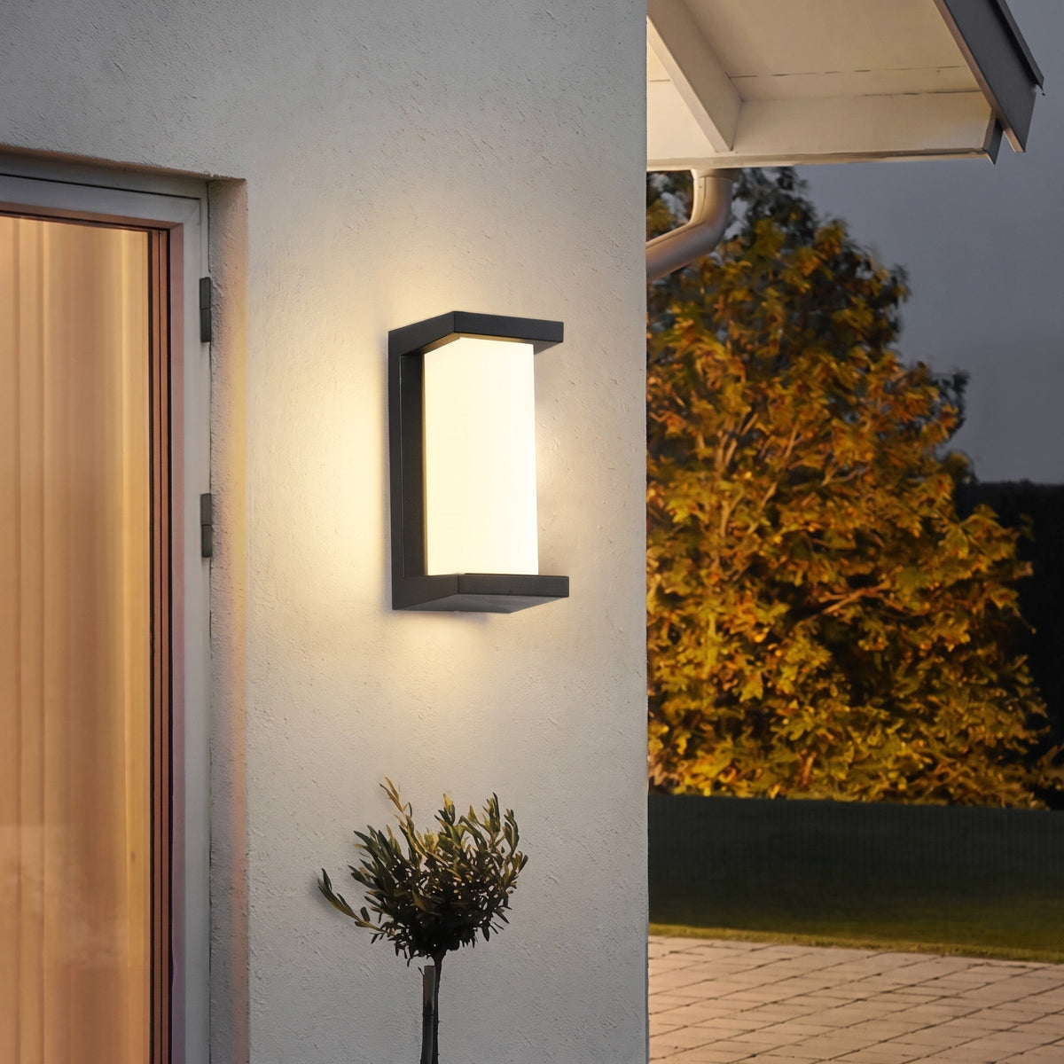 Modern Outdoor Wall Light Rectangular Dark Frame Horizontal or Vertical Mount - Wall Light Fixtures - Vertical Light - Oak Soho