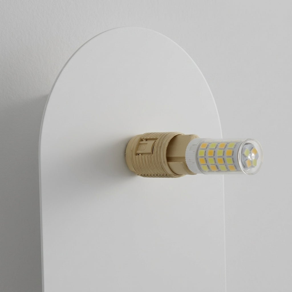 Modern Oval Wall Lamp with Round Glass Globe - Wall Light Fixtures - White - Oaksoho