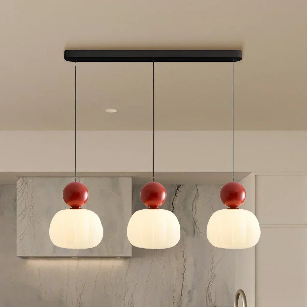 Modern Pendant Light with Colored Accents - Ceiling Light Fixtures - Red - Oaksoho