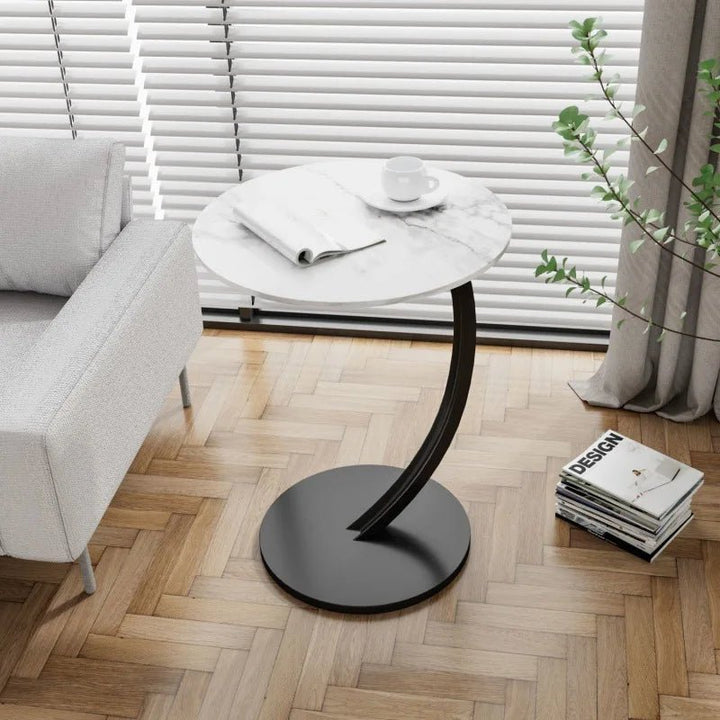 Modern round side table with curved base - Table - G - Oaksoho