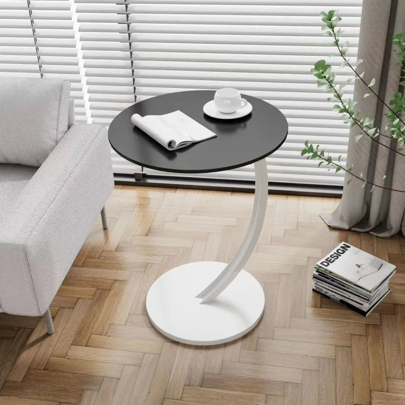 Modern round side table with curved base - Table - E - Oaksoho