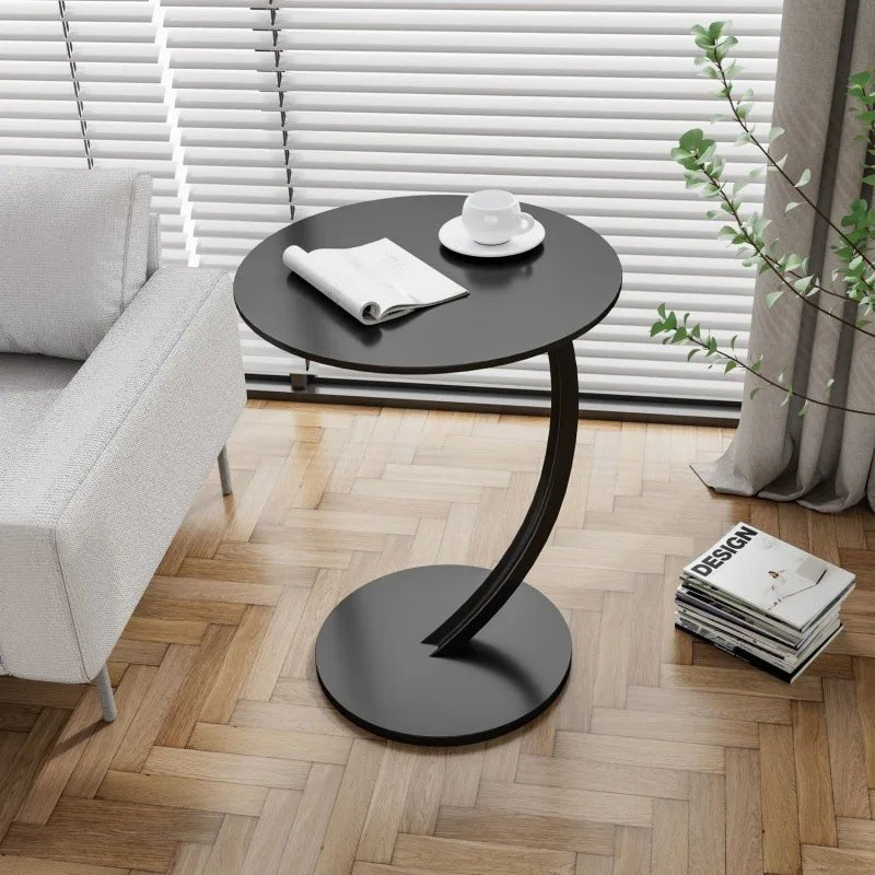 Modern round side table with curved base - Table - B - Oaksoho