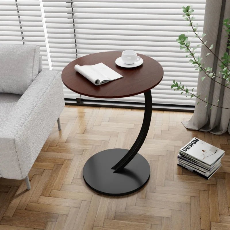 Modern round side table with curved base - Table - C - Oaksoho