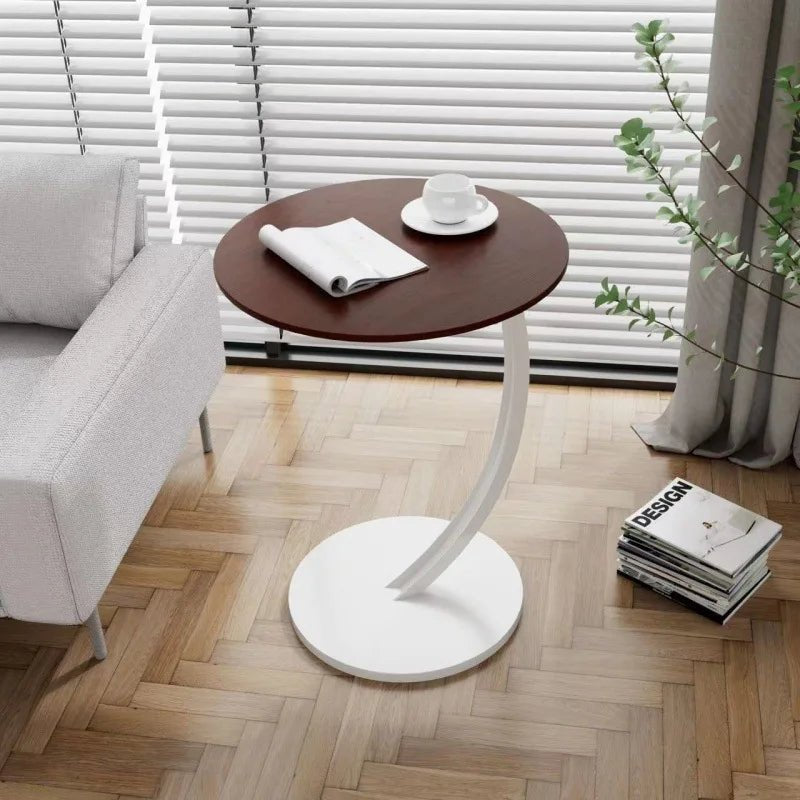 Modern round side table with curved base - Table - F - Oaksoho