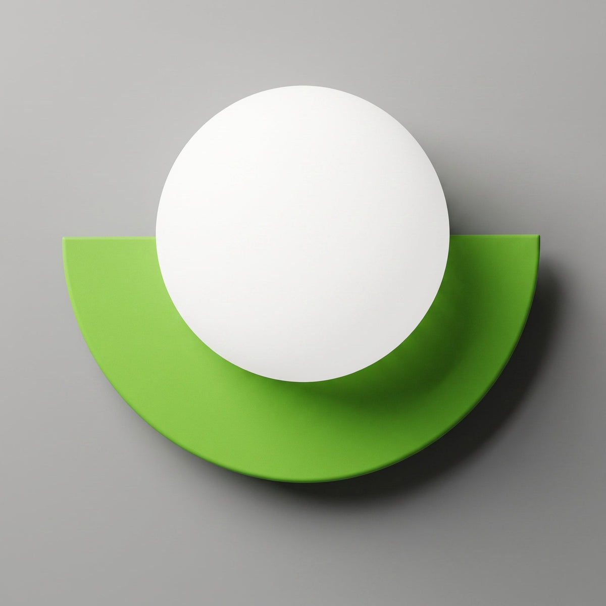 Modern Sphere Wall Light with Semicircle Base Design - Wall Light Fixtures - Green - Oaksoho