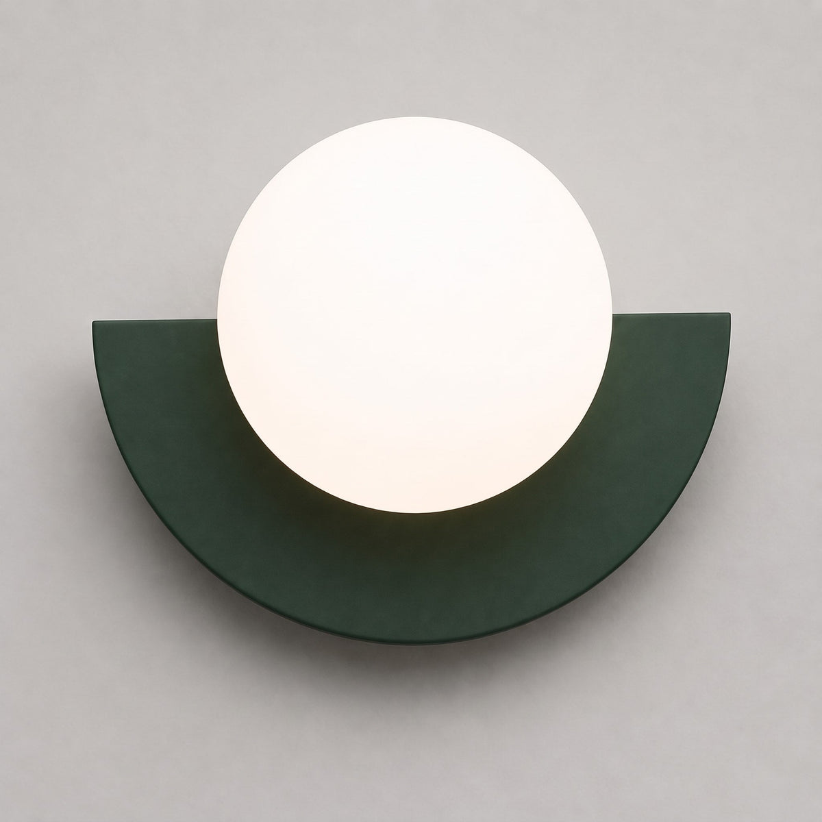 Modern Sphere Wall Light with Semicircle Base Design - Wall Light Fixtures - Dark Green - Oaksoho