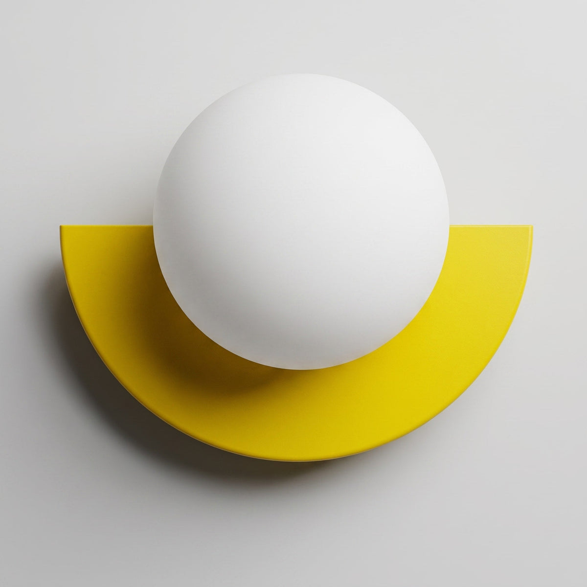 Modern Sphere Wall Light with Semicircle Base Design - Wall Light Fixtures - Yellow - Oaksoho