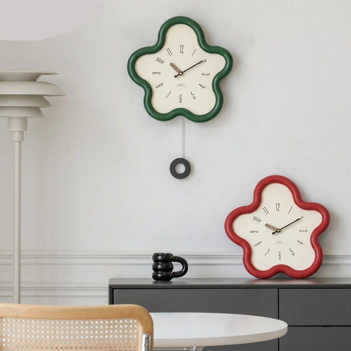 Modern Wall Clock in Flower Shape - Wall Clock - White - Oaksoho