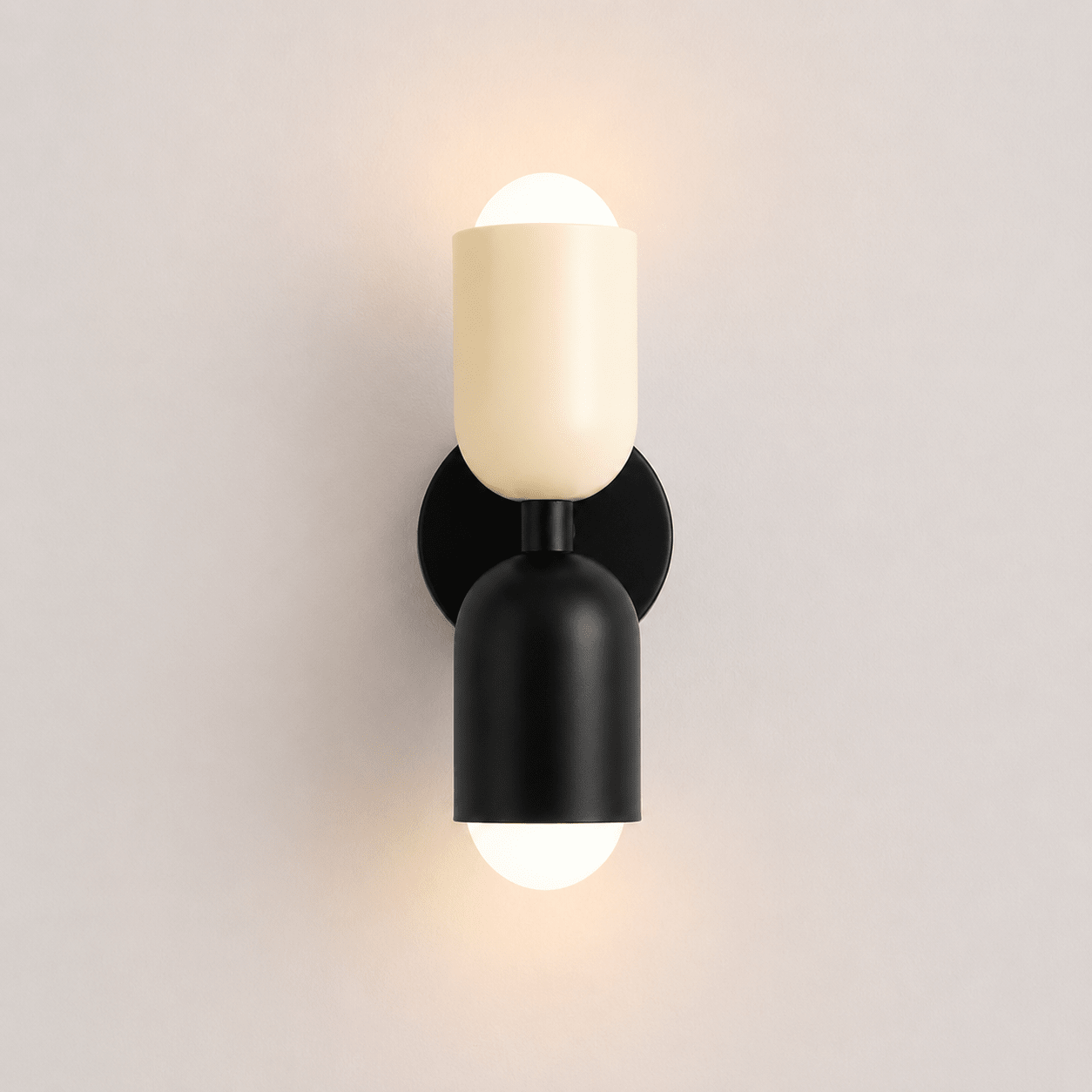 Modern Wall Lamp in Capsule Design - Wall Lights - White - Black - Oaksoho