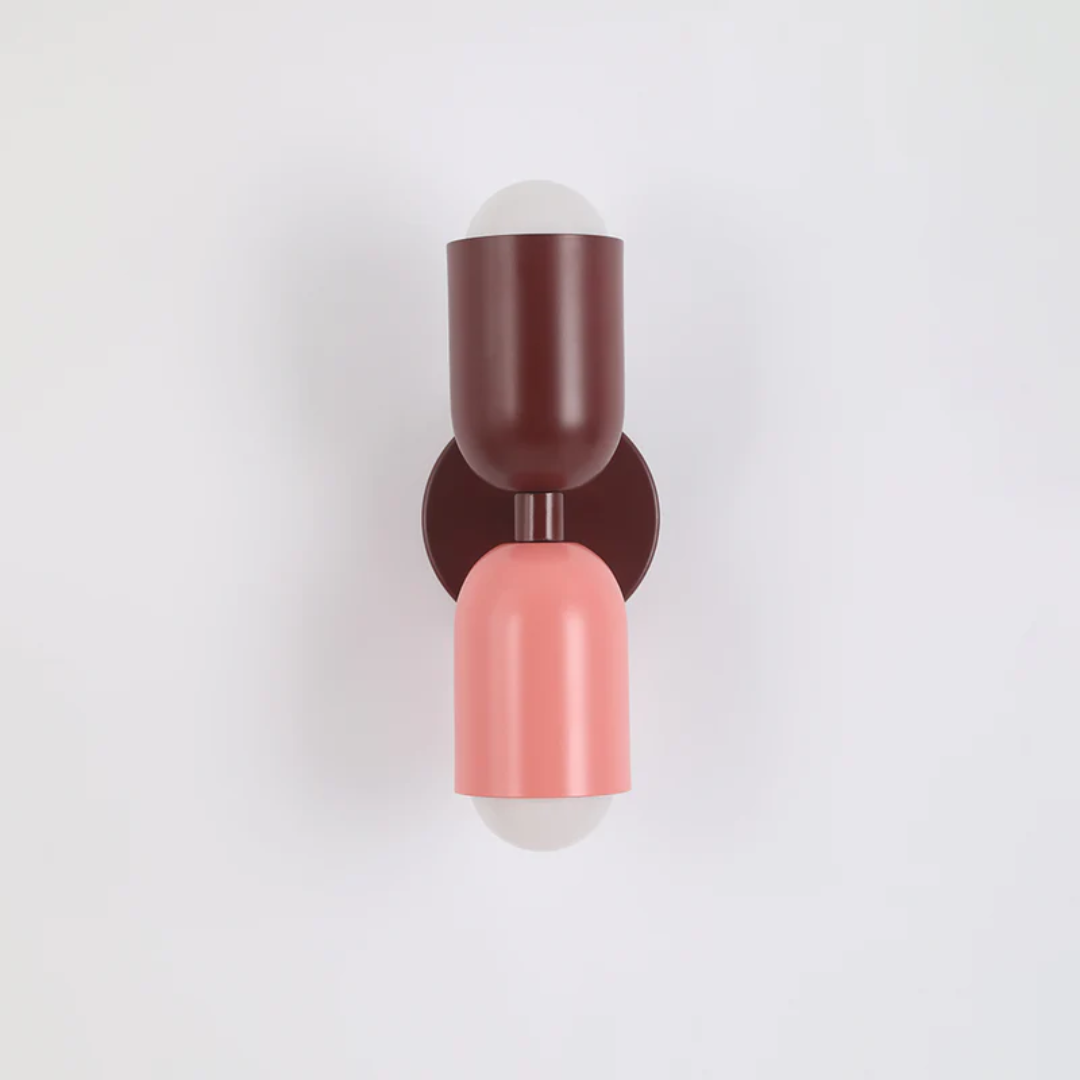 Modern Wall Lamp in Capsule Design - Wall Lights - Red - Pink - Oaksoho