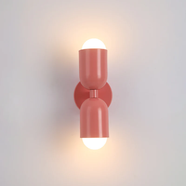 Modern Wall Lamp in Capsule Design - Wall Lights - Pink - Oaksoho
