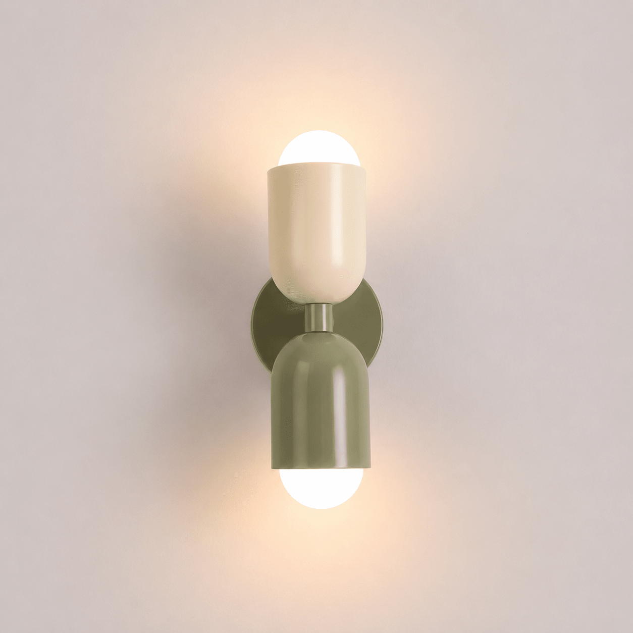Modern Wall Lamp in Capsule Design - Wall Lights - Beige - Green - Oaksoho