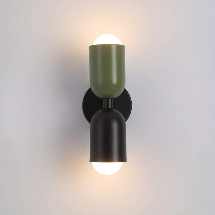 Modern Wall Lamp in Capsule Design - Wall Lights - Black - Green - Oaksoho