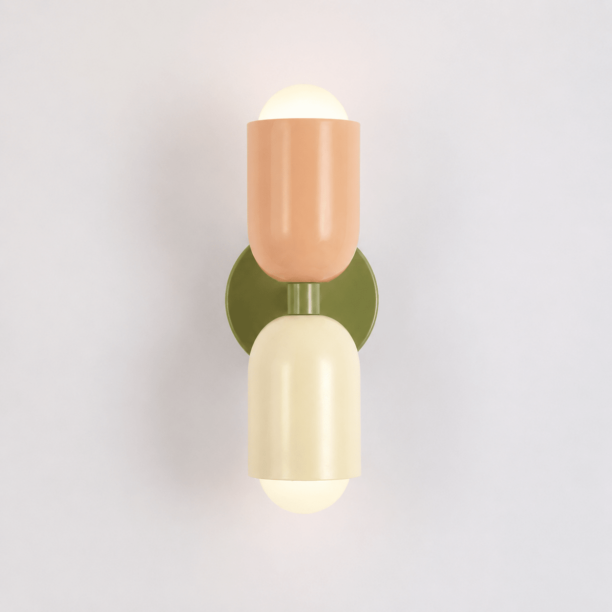 Modern Wall Lamp in Capsule Design - Wall Lights - Pink - Beige - Oaksoho
