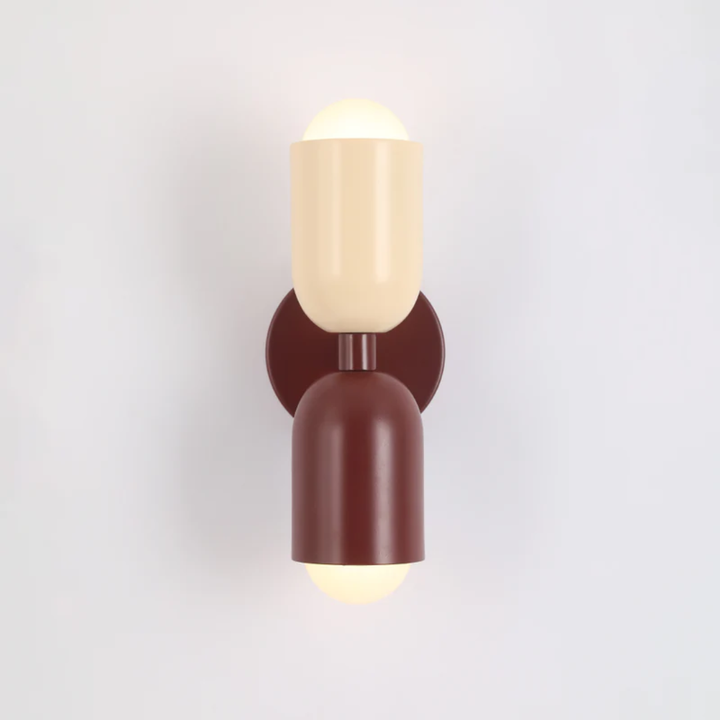 Modern Wall Lamp in Capsule Design - Wall Lights - Red - Beige - Oaksoho