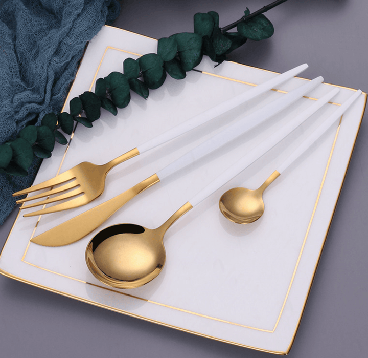 Modern Gold Cutlery Set 24-Piece