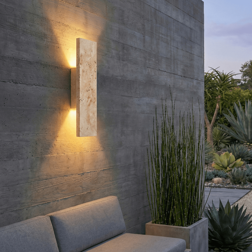 Natural Stone Effect Up Down LED Indirect Glow Wall Light - Wall Light Fixtures - Oak Soho