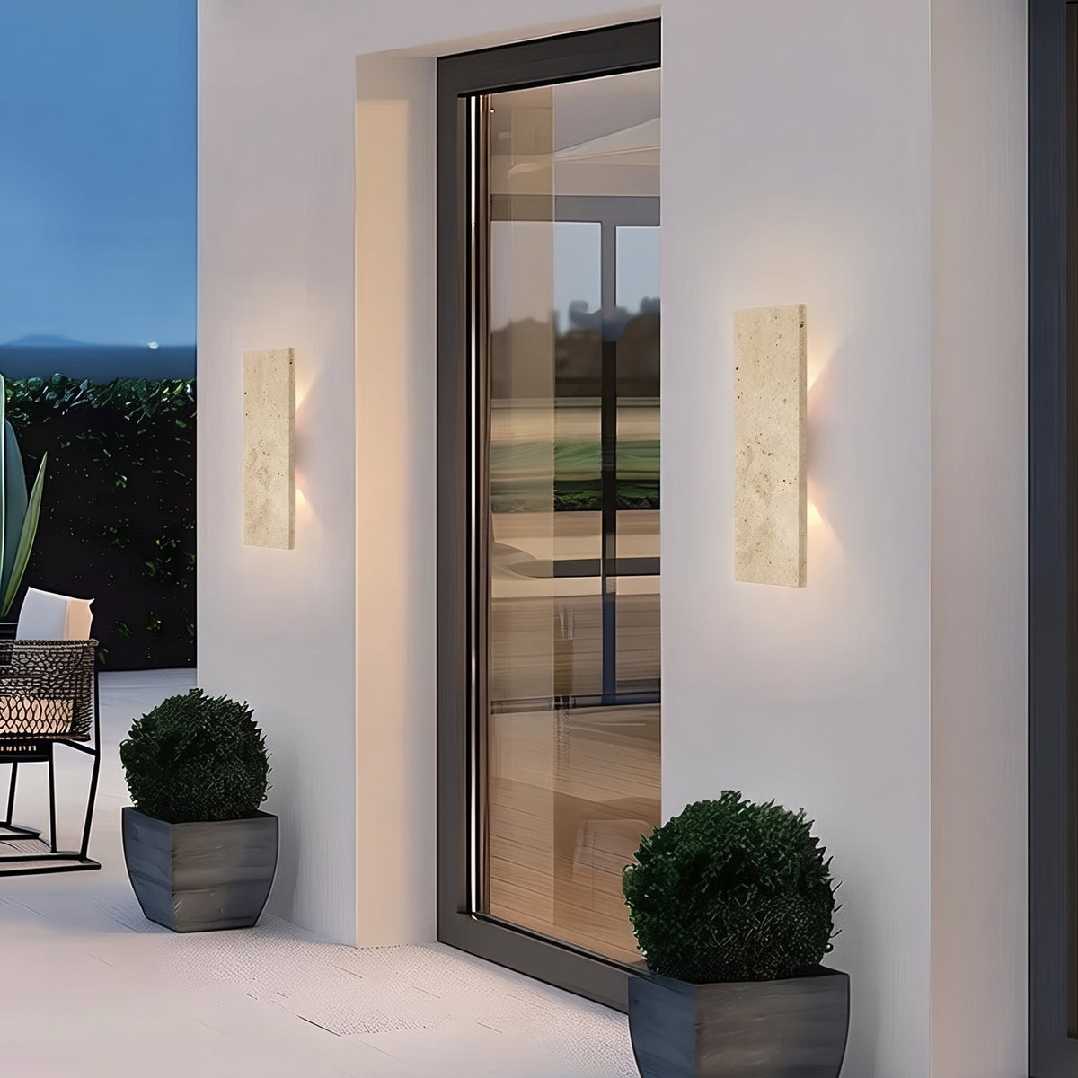 Natural Stone Effect Up Down LED Indirect Glow Wall Light - Wall Light Fixtures - Oak Soho