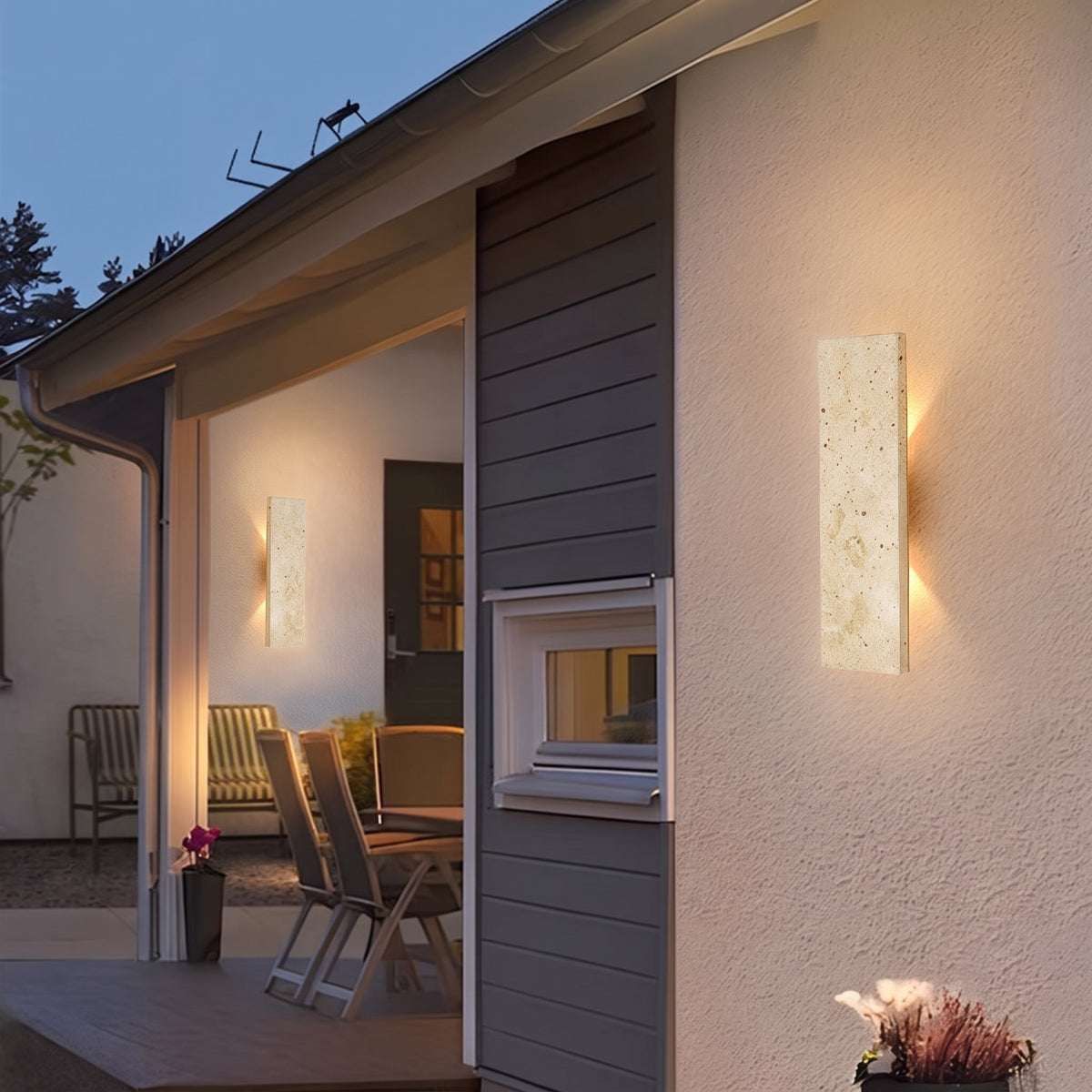 Natural Stone Effect Up Down LED Indirect Glow Wall Light - Wall Light Fixtures - Oak Soho