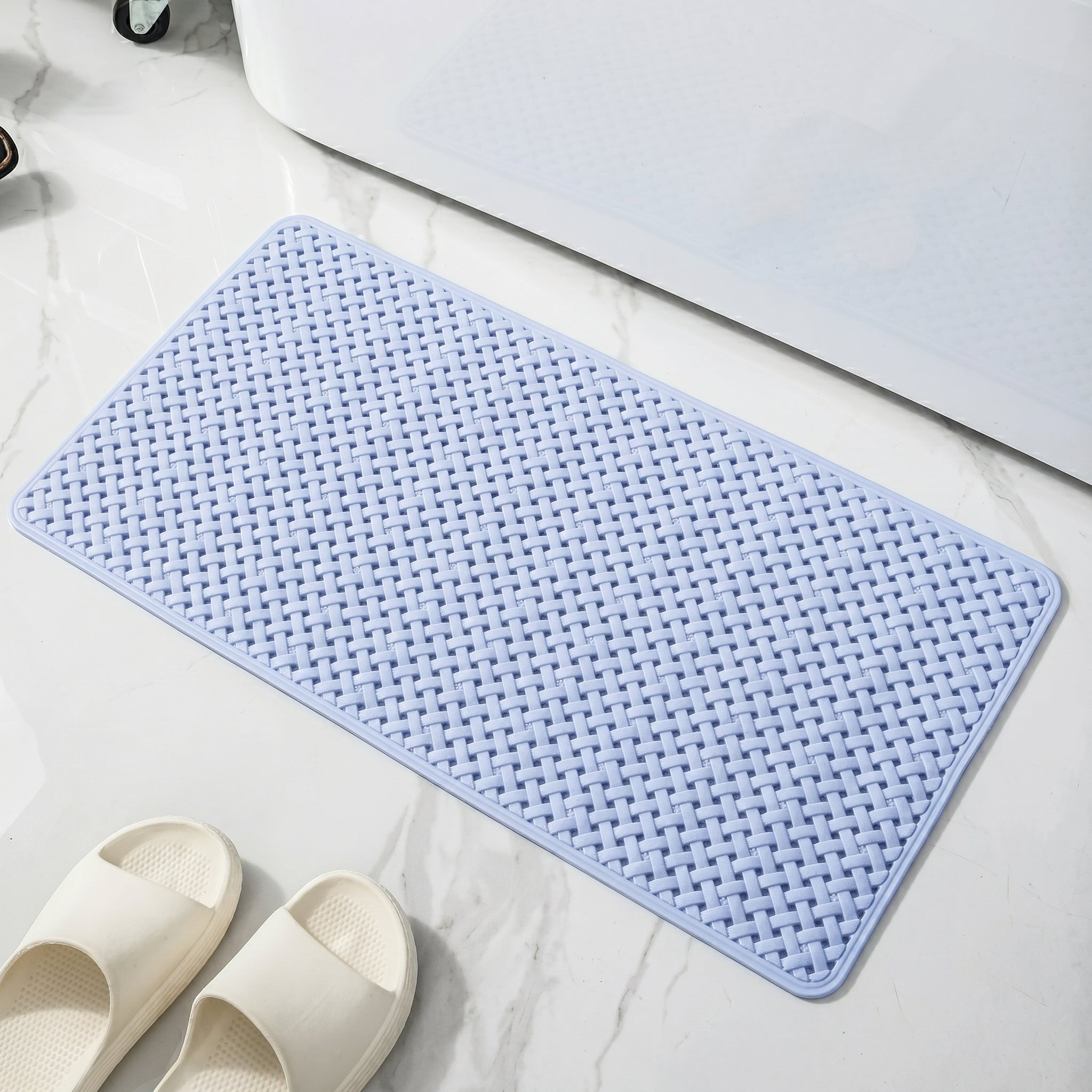 Non-Slip Bath Mat with Textured Surface - Bath Mat - Light Blue - Oaksoho
