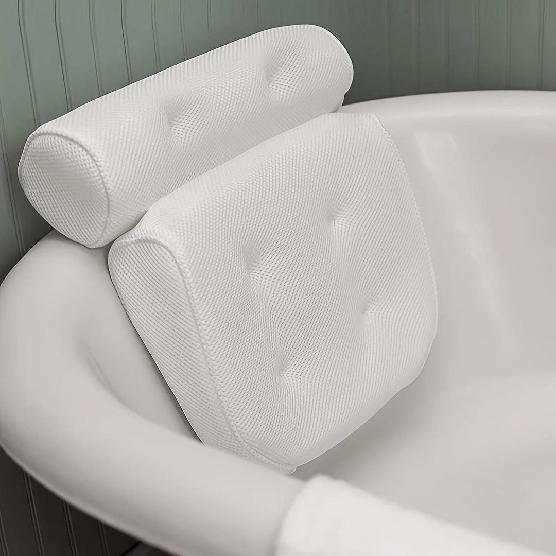 Non - slip Bathtub Pillow with Suction Cups - Bathtub Pillow - White - Oaksoho