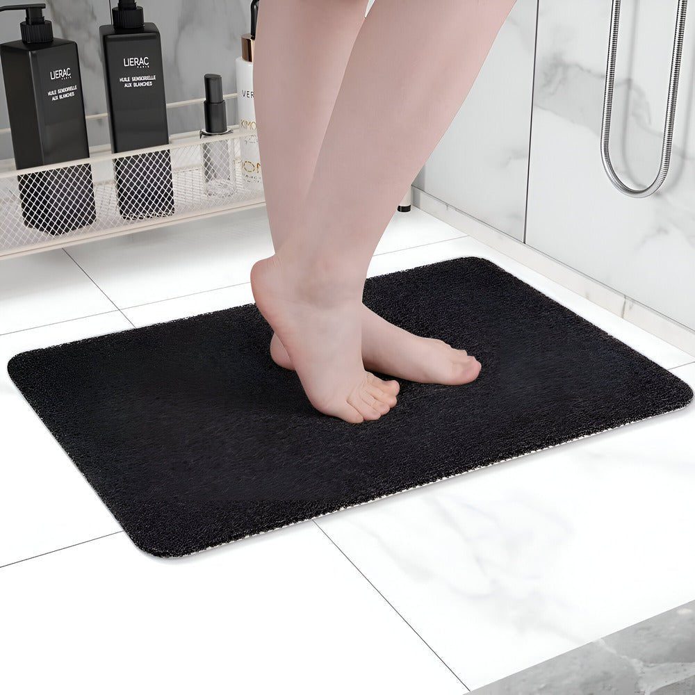 Non - slip shower mat, soft and quick - drying - Duschmatten - Black - Oaksoho