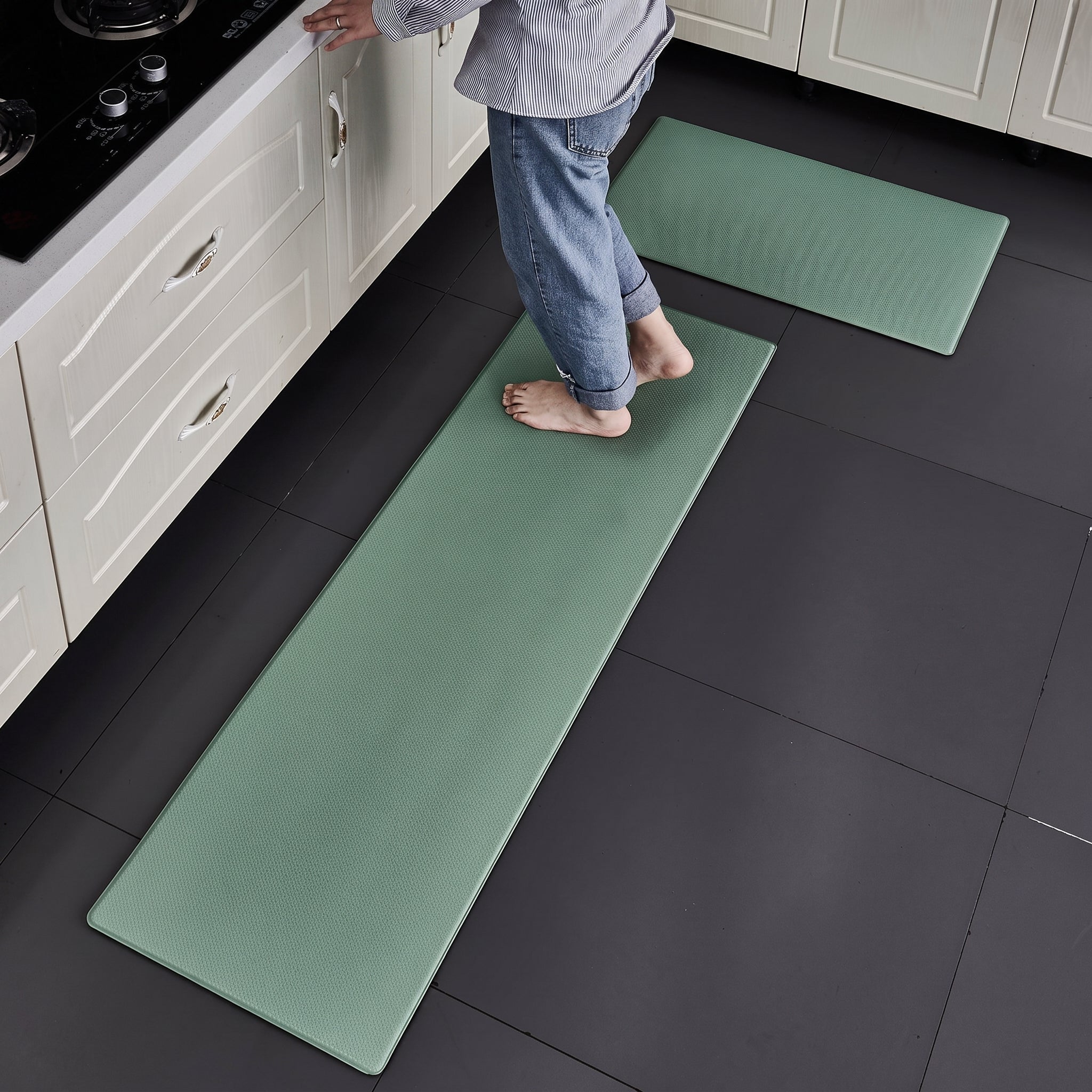 Non-slip Waterproof Padded Kitchen Floor Mat - Rugs - Green - Oaksoho