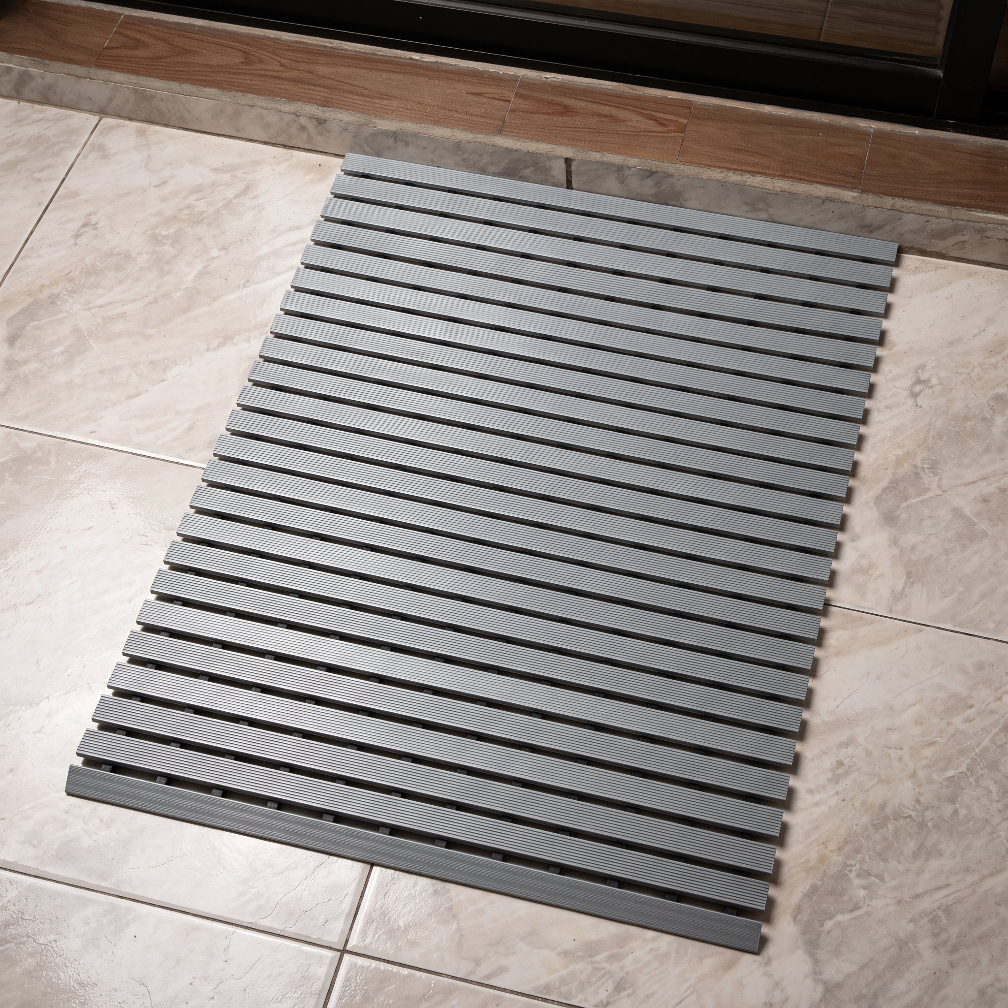 Non-slip Waterproof Shower Mat - Bath Mats & Rugs - Grey - Oaksoho