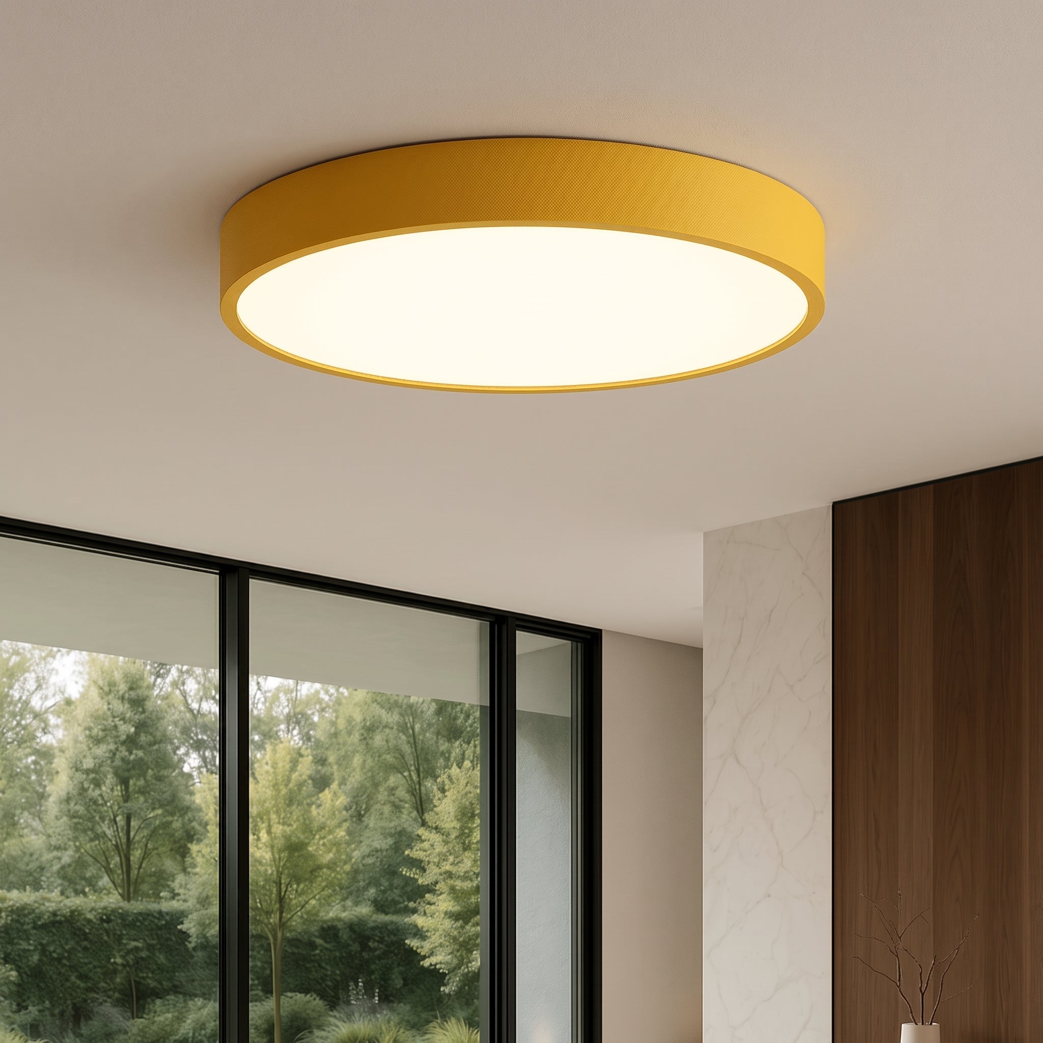 Nordic Macaron Round LED Ceiling Light - Ceiling Light Fixtures - Yellow - Oaksoho