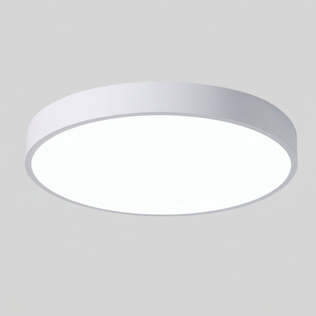 Nordic Round LED Ceiling Light with Natural Wood Accent - Ceiling Light Fixtures - White - Oaksoho
