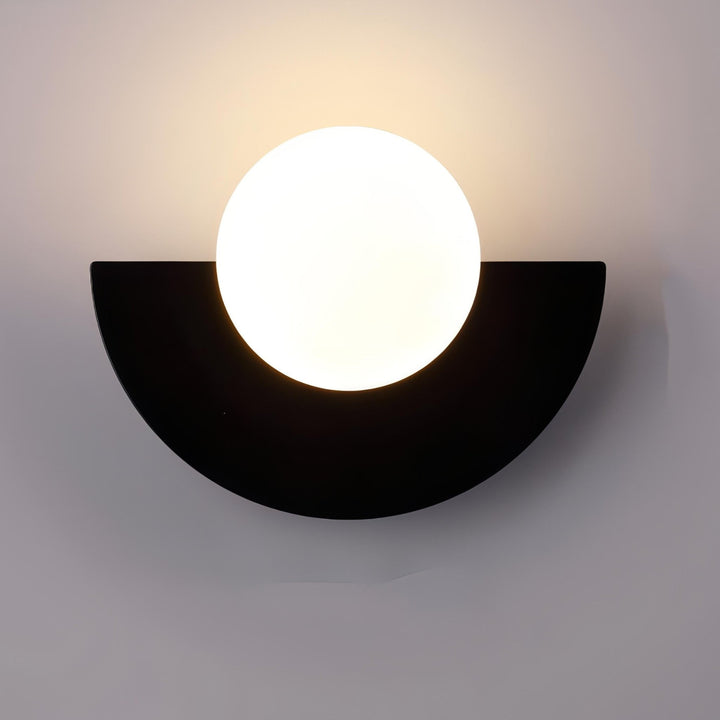 Nordic Semi - Round LED Wall Lamp Modern Design - Wandleuchte - Black - Oaksoho