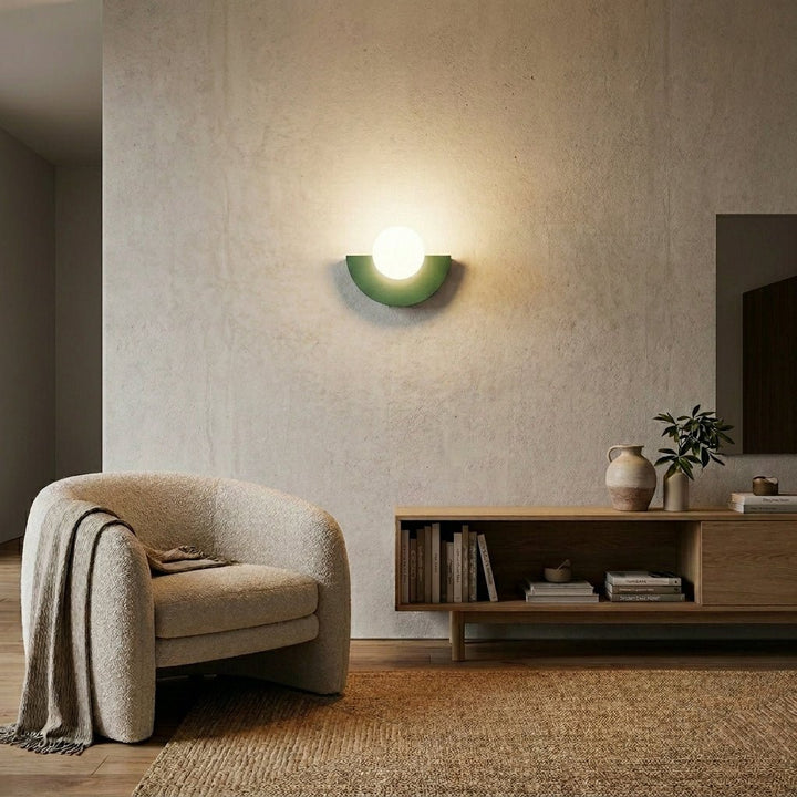 Nordic Semi - Round LED Wall Lamp Modern Design - Wandleuchte - Green - Oaksoho